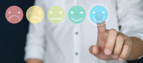 Customer leaving happy feedback