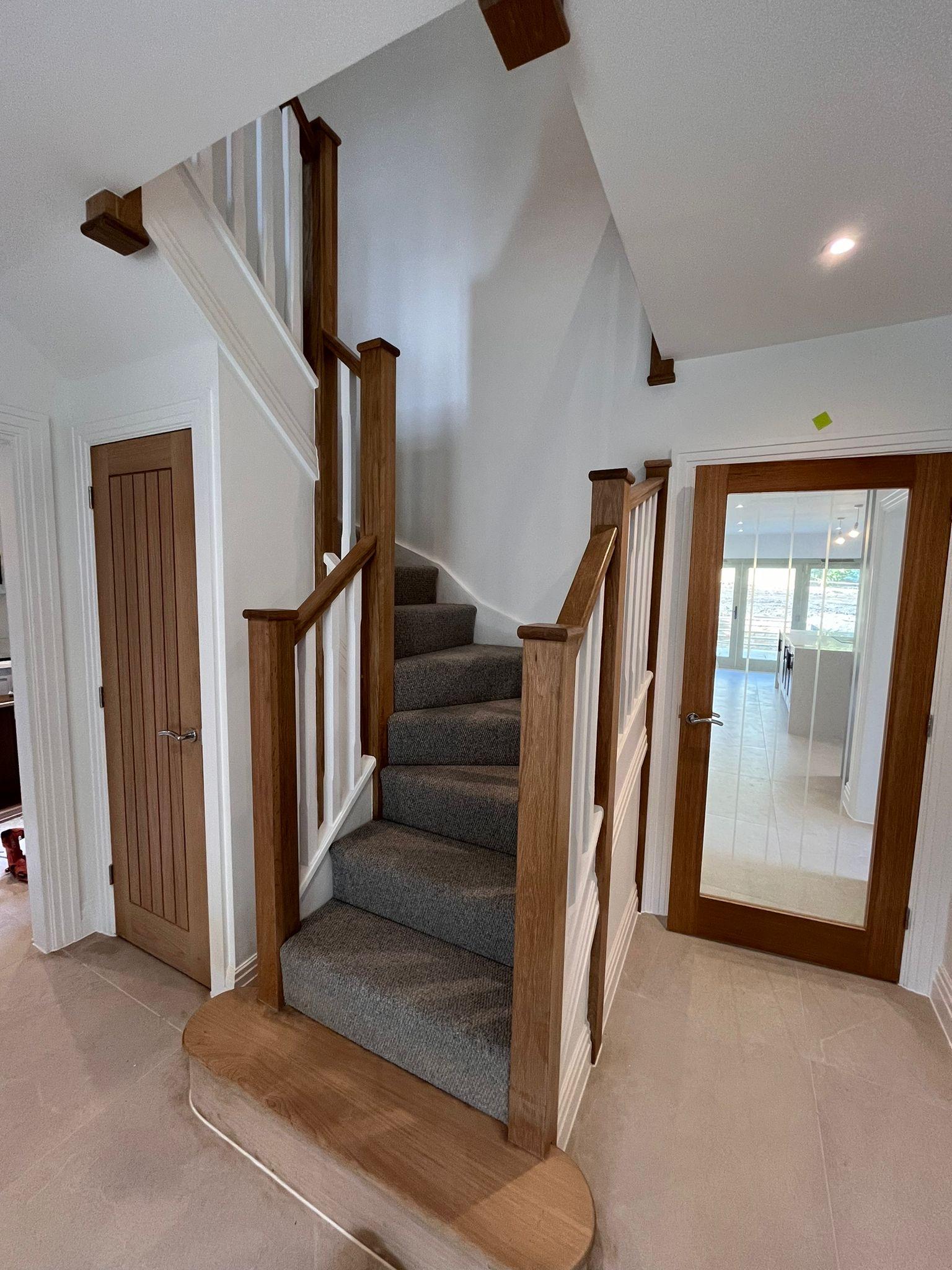 Internal image of stairs in new build house in Chedworth
