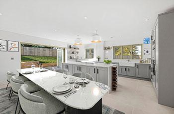 Internal image of kitchen in new build house in Chedworth