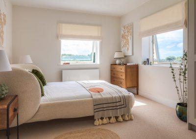 Bedroom of new build with smooth walls