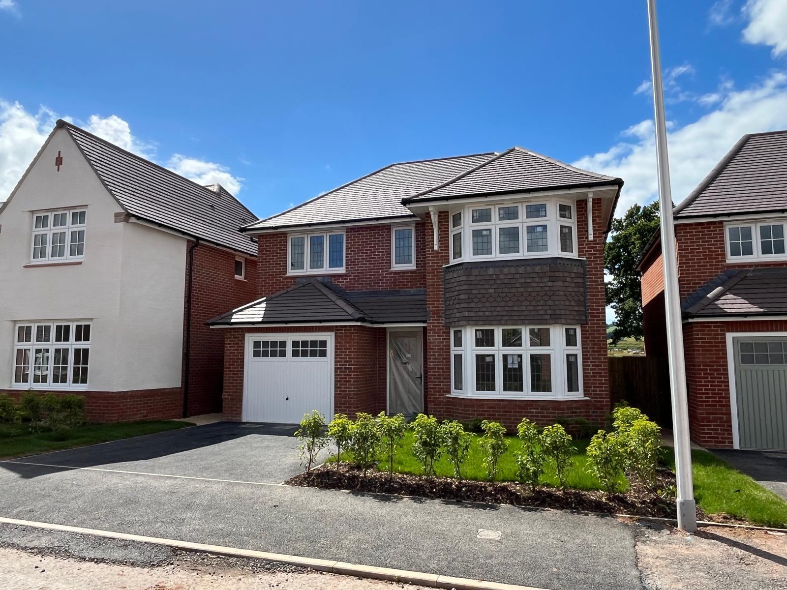 New Build house brickwork with garage