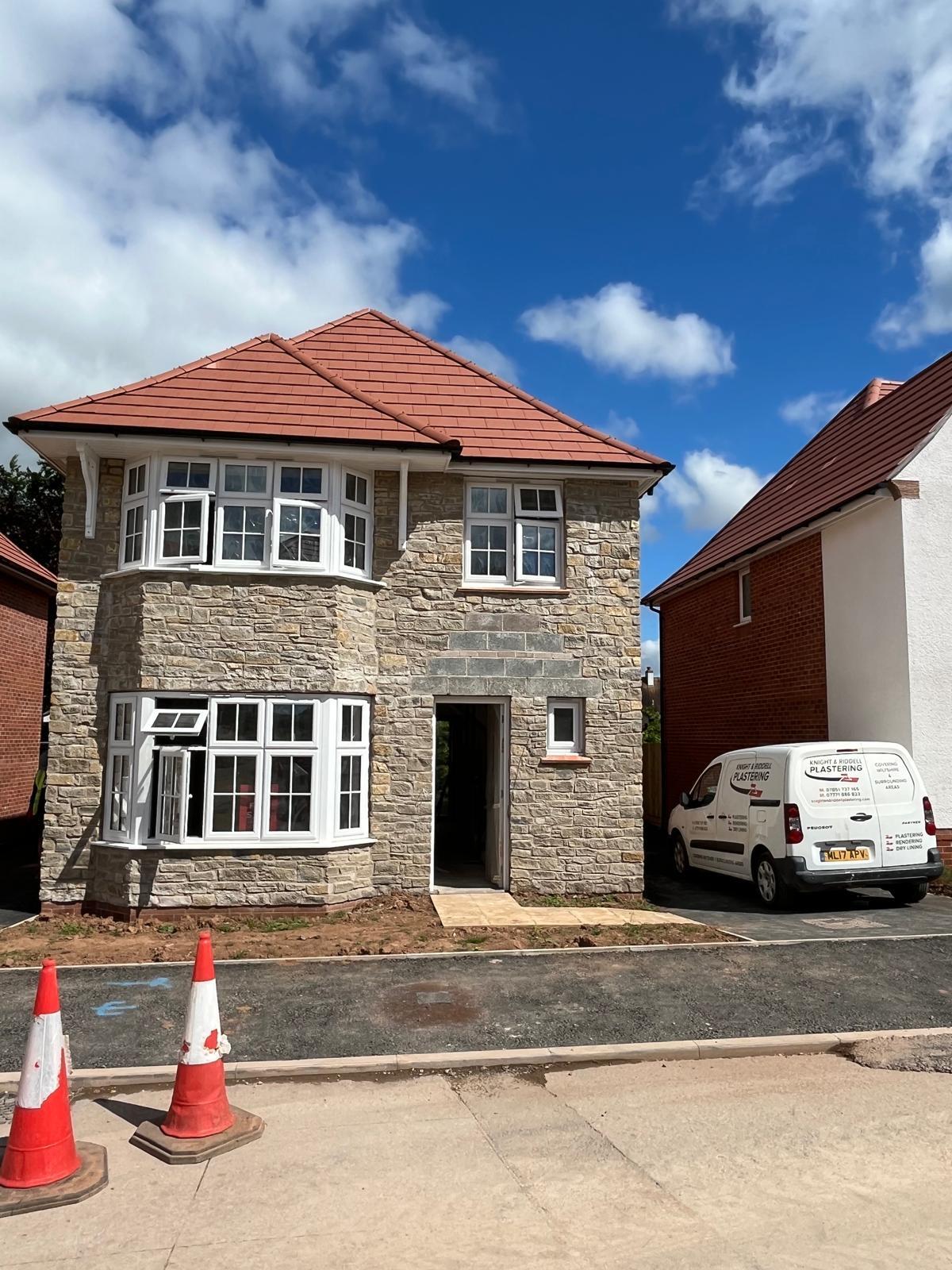 Stone finished new build home