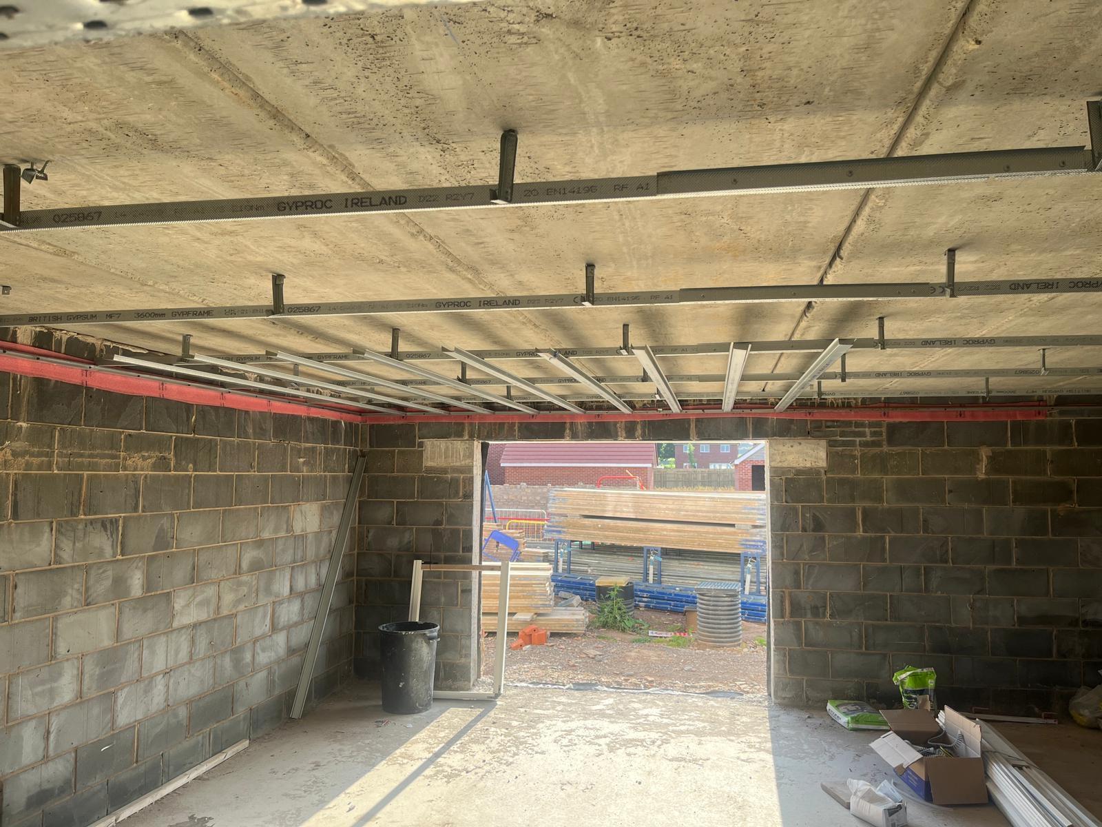 Garage entrance from inside with awaiting rendering