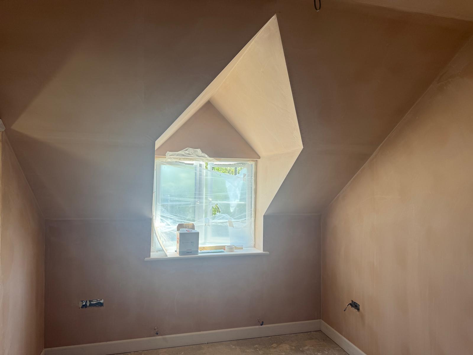 Plastering within the detached new build property another angle