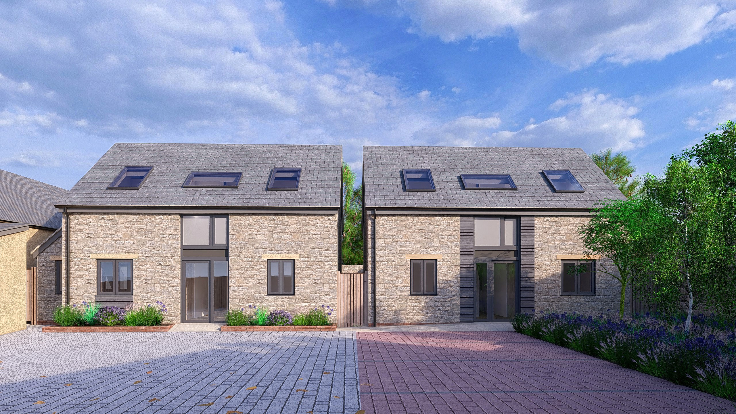 CGI Rendering of two detached houses